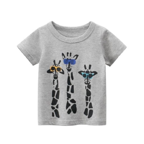 Jongens T-shirt met giraffenprint B1385 grijs 3