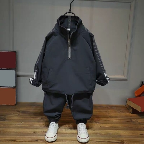 Jongensjas en broek L1611 donkergrijs 3