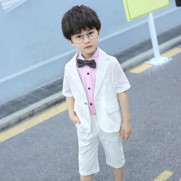 Jongensjas, shirt en short B1343 wit 10