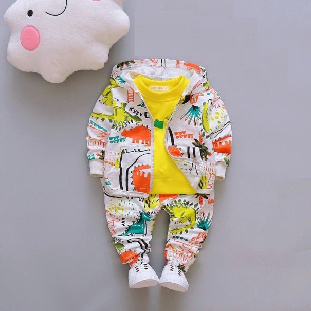 Jongensjas, t-shirt en broek L1152 geel 4