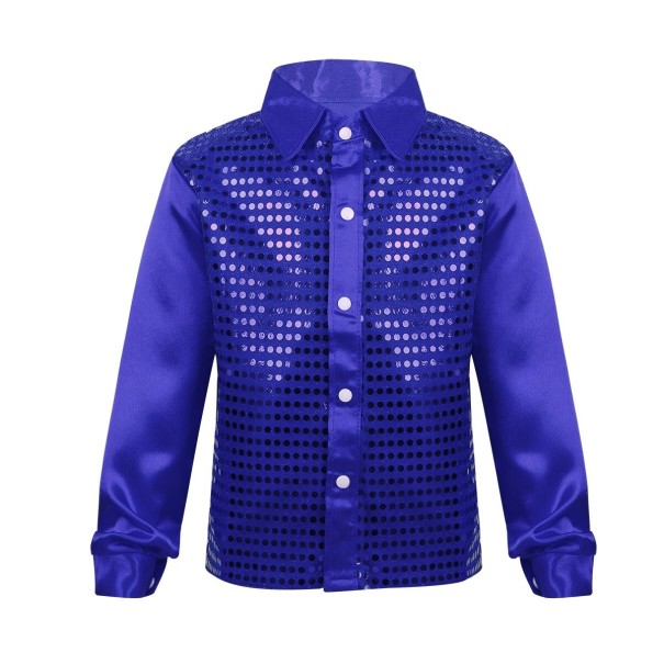 Jongensoverhemd met pailletten L1817 blauw 4
