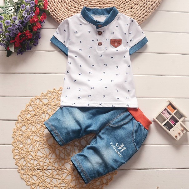 Jongensset T-shirt en short J1948 wit 2