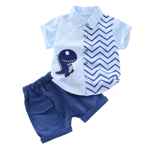 Jongensshirt en short L1636 lichtblauw 3