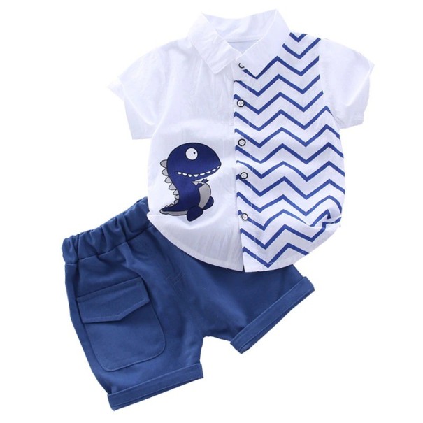 Jongensshirt en short L1636 wit 12-24 maanden