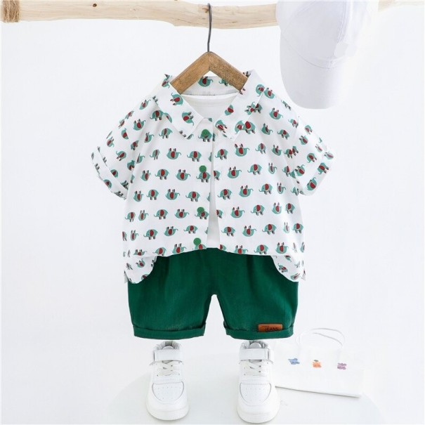 Jongensshirt en short L1727 0-6 maanden C