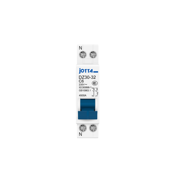 JOTTA DPN 1P+N mini disjuntor MCB 6A 230V 78x19mm Interruptor de ar doméstico Proteção contra sobrecarga e curto-circuito Montagem em trilho DIN 1
