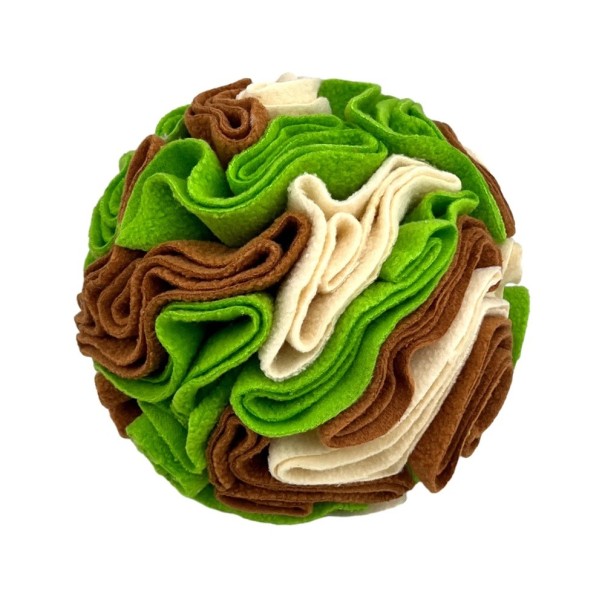 Jouet à flair pour chiens Taille S Boule avec plis pour friandises Jouet interactif pour travail olfactif et entraînement marron