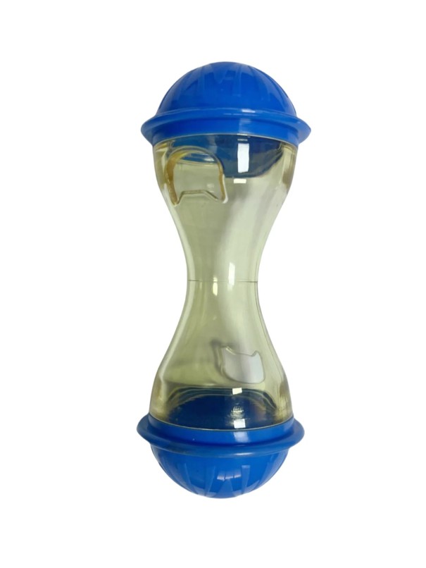 Jouet allongé pour chats et petits chiens 11 x 4,5 cm Jouet interactif bleu pour friandises Accessoire en plastique pour alimentation lente 1