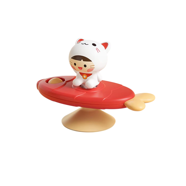 Jouet apaisant pour enfants 10,5 cm Chaton dans un avion Ventouse pour surface lisse Éducation précoce Divertissement interactif Jeu moteur 1