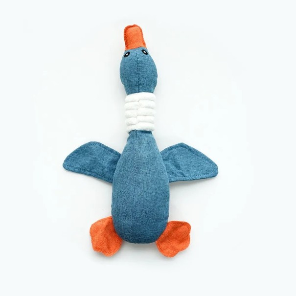 Jouet en peluche à sifflet pour chien canard 33 cm jouet à mâcher résistant pour le nettoyage des dents en deux coloris bleu