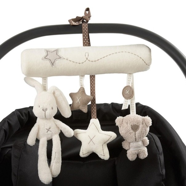 Jouet en peluche suspendu - Lapin, ours et étoiles 1