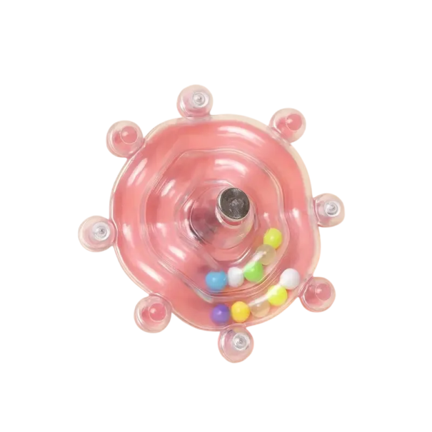 Jouet interactif pour perroquet, cage à oiseaux rotative suspendue de 8 cm, entraînement du bec, stimulation sensorielle, jeu et divertissement pour oiseaux rose