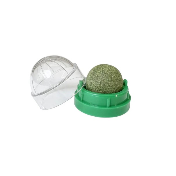 Jouet pour chat auto-adhésif en herbe à chat avec boule rotative Jouet à gratter pour chats à fixer au mur ou au sol Divertissement interactif vert