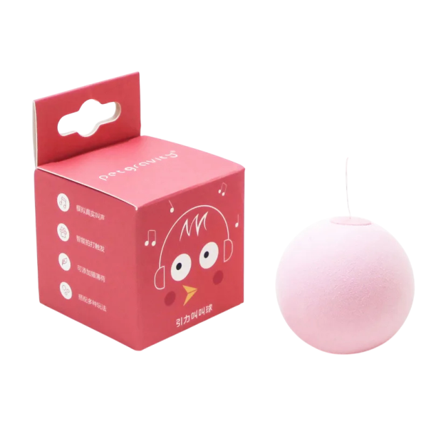 Jouet pour chats diamètre 50 mm Boule sonore émettant des bruits d'animaux Jouet amusant pour chats Jouet stimulant pour chats de tous âges rose