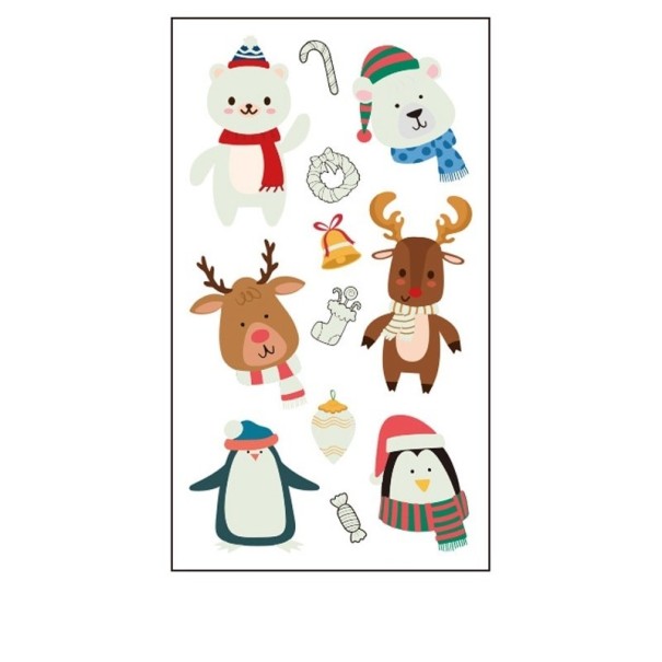 Jouluinen pimeässä hohtava väliaikainen tatuointi 10