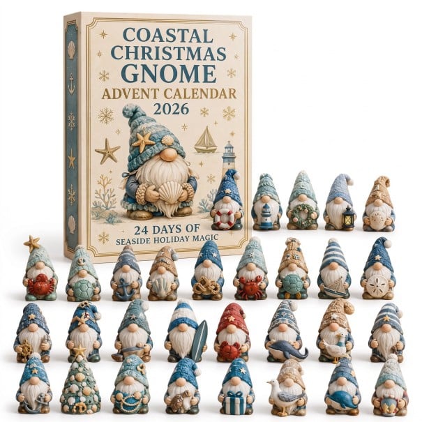 Joulukalenteri 2026 24 jouluhahmoa Meriteemalla Varpaat, ankkuri ja majakka Merellinen joulukoriste Lahja lapsille ja aikuisille 1