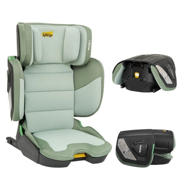 Jovikids i-Size gyerekülés 2 3-as csoport 100-tól 150 cm-ig ISOFIX 15-től 36 kg-ig zöld