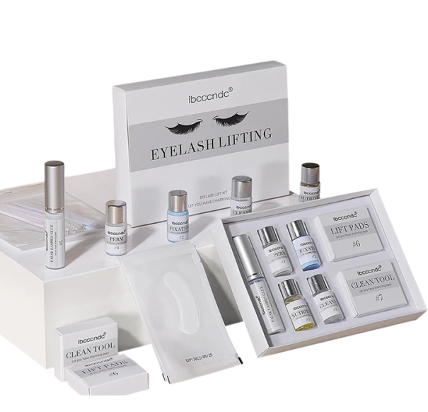 Juego completo de laminado de pestañas 10–18 min Lash Lift set cremas pegamento 5 pares de almohadillas de silicona S–L, cepillos Y cuidado 1
