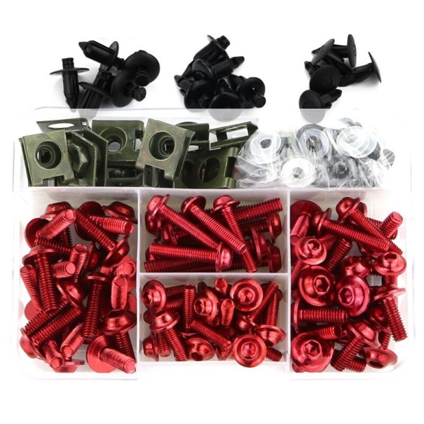 Juego completo de tornillos para Kawasaki rojo
