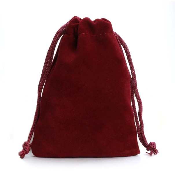 Juego de 10 bolsas de terciopelo de colores con cordón de 9×12 cm, bolsas de tela para regalos con cordón, para joyas y pequeños objetos burdeos