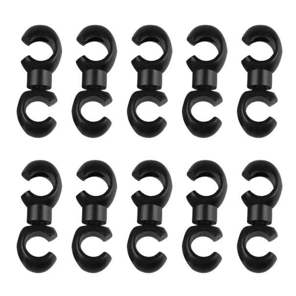 Juego de 10 clips giratorios para cables de cambio 19,4x4x4 mm Guías para cables y latiguillos Hebillas de cambio Bicicleta de montaña negro