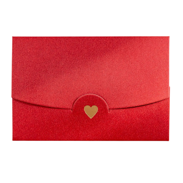 Juego de 10 sobres de colores con corazón 10,5 × 7 cm sobres de papel para cartas, deseos y pequeños regalos rojo