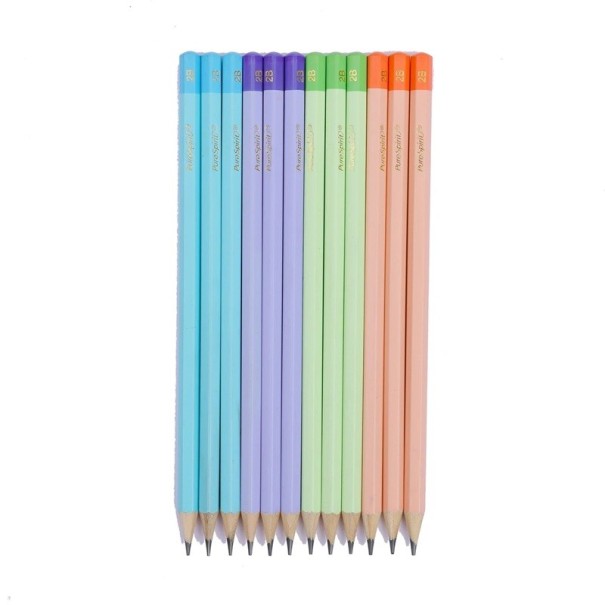 Juego de 12 lápices de grafito Macaron 2B, lápices de dibujo negros para dibujar y escribir, lápices de arte, juego de bocetos profesionales 1