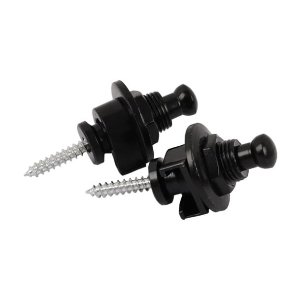 Juego de 2 piezas de cerradura metálica para correa de guitarra Sujeción segura de la correa Hebilla metálica universal para guitarras negro