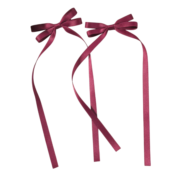 Juego de 2 pinzas para el pelo con doble lazo, elegantes pinzas para el pelo con lazo, accesorio elegante para niñas y mujeres, peinado de moda, sujeción suave y firme. burdeos