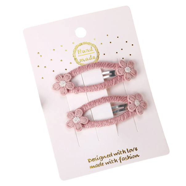 Juego de 2 pinzas para el pelo para niñas con flores, bonitos accesorios para el pelo, pinzas decorativas con motivos florales, peinados para niñas, aspecto elegante, cómodas de llevar rosa oscuro