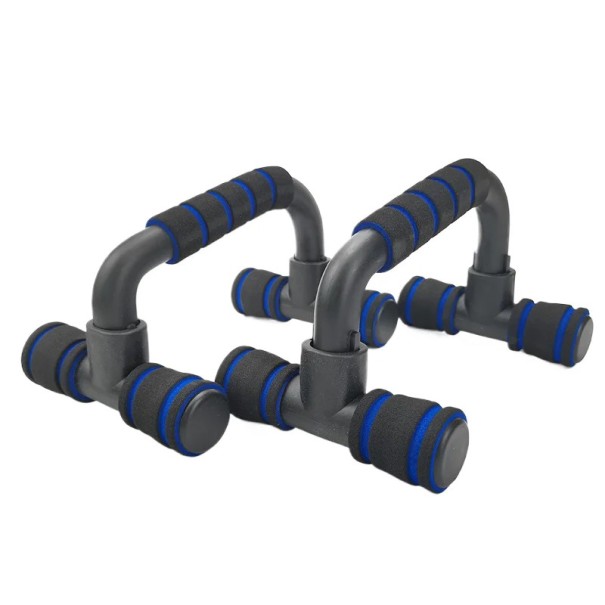 Juego de 2 soportes antideslizantes en forma de H para flexiones, agarres para flexiones de fitness para fortalecer brazos, pecho y parte superior del cuerpo en casa. azul