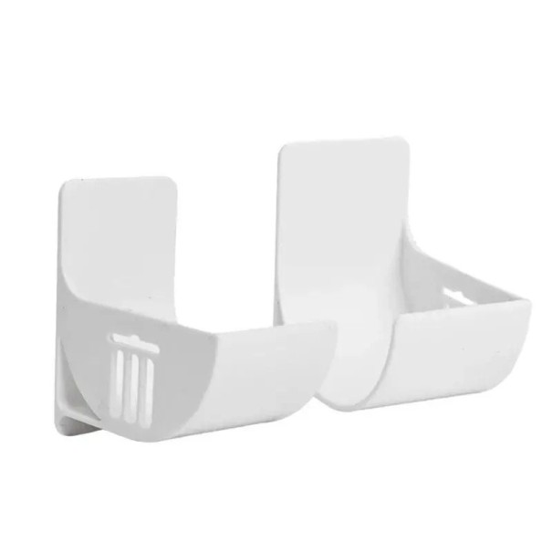 Juego de 2 soportes de pared para bolsas de basura 7 x 6,5 cm organizador plástico blanco dispensador de bolsas para la cocina 1