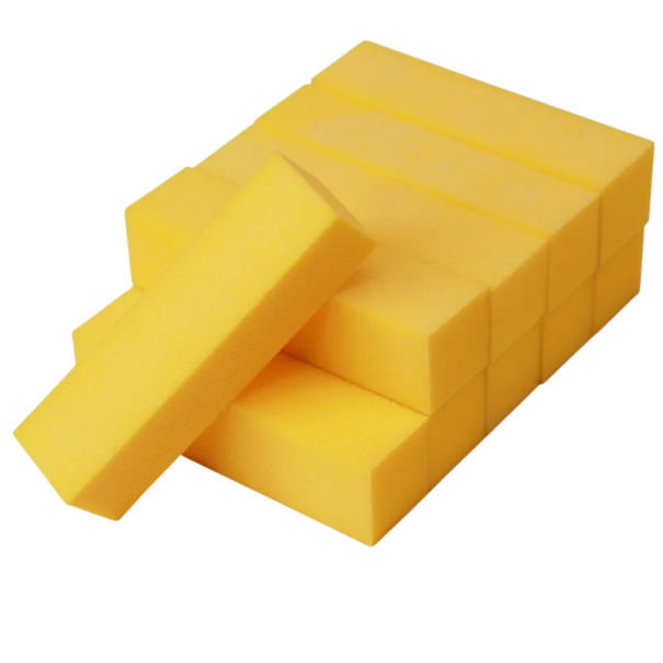Juego de 20 bloques de colores para pulir manicura y pedicura. amarillo