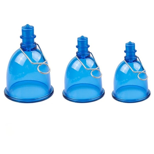 Juego de 3 ventosas azules para fundas elásticas en tallas S, M y L, embalaje discreto. 1