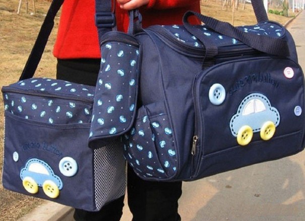 Juego de 4 bolsos cambiadores azul oscuro