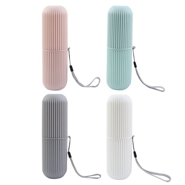 Juego de 4 estuches de viaje para cepillo de dientes y pasta de dientes 19,6 x 6 cm Soporte portátil de plástico PP Caja de almacenamiento protectora Set de higiene para camping 1