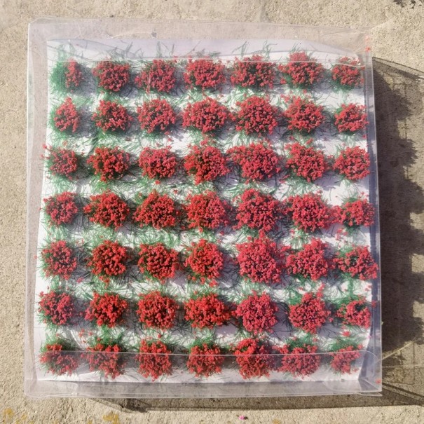 Juego de 49 unidades de racimos de flores de 6–8 mm Césped modelado autoadhesivo Racimos de flores de colores para dioramas y mini paisajes 5