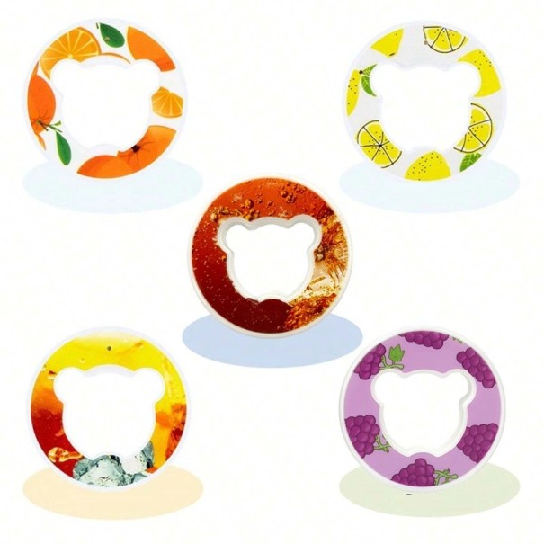 Juego de 5 anillos aromatizadores para botella 4 cm accesorio de plástico para tapa de botella deportiva varios sabores de frutas complemento para botella 2