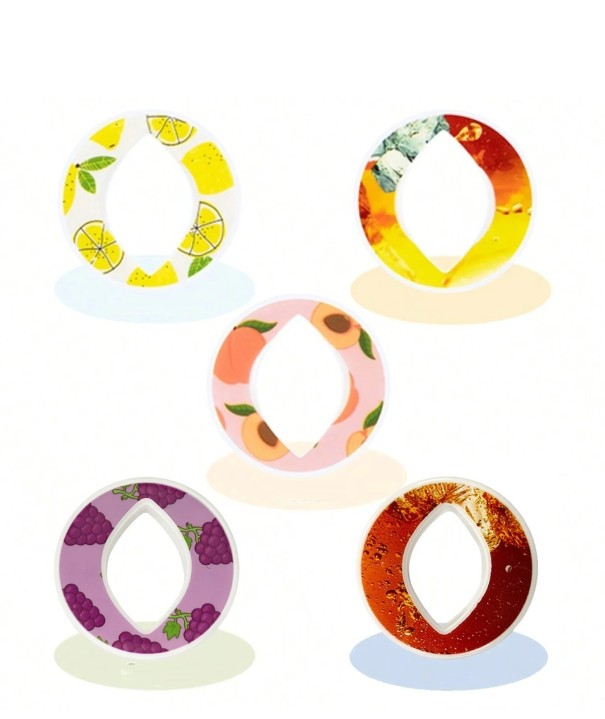Juego de 5 anillos aromatizantes para botellas de 4 cm accesorio de plástico para beber para botellas deportivas de varios sabores de frutas 1