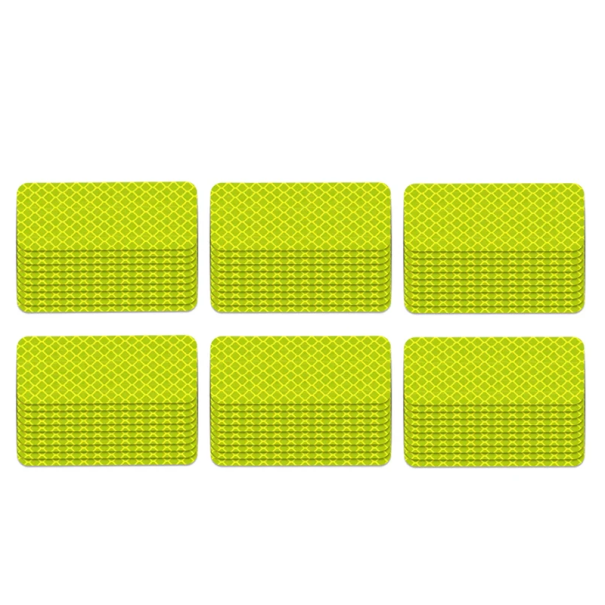 Juego de 60 pegatinas reflectantes para bicicleta de 30 x 80 mm, tiras de advertencia de seguridad para el cuadro de la bicicleta, reflectores nocturnos, visibilidad al aire libre. verde