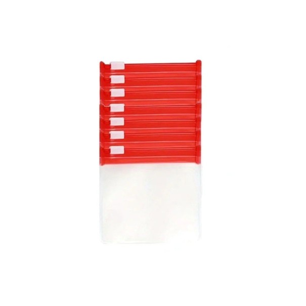 Juego de 7 bolsas para medicamentos de 7,5 x 7,5 cm, bolsas transparentes con cremallera, bolsas reutilizables, organizador de viaje, envases de plástico para medicamentos. rojo
