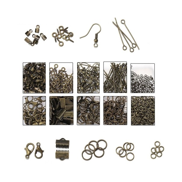 Juego de accesorios para hacer joyas, 710 piezas bronce