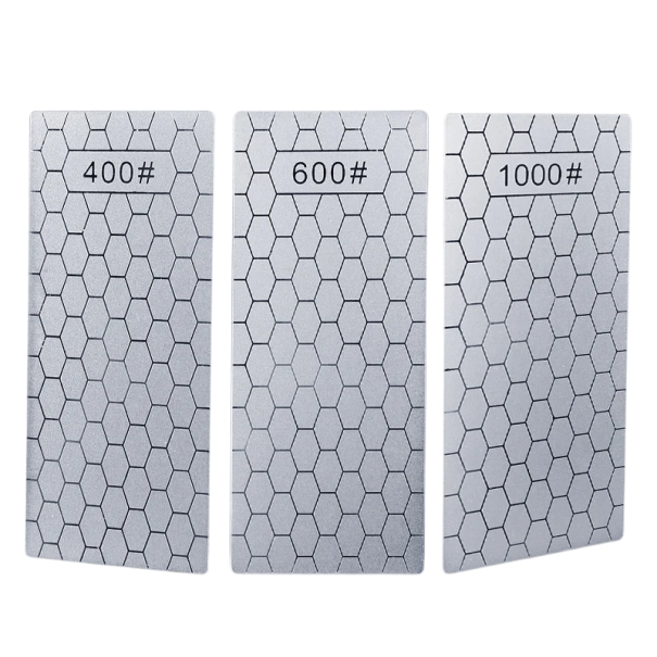 Juego de afiladores de cuchillos de diamante de grano 400, 600 y 1000, piedras de afilar ultrafinas, herramientas de afilado de diamante de alta 1