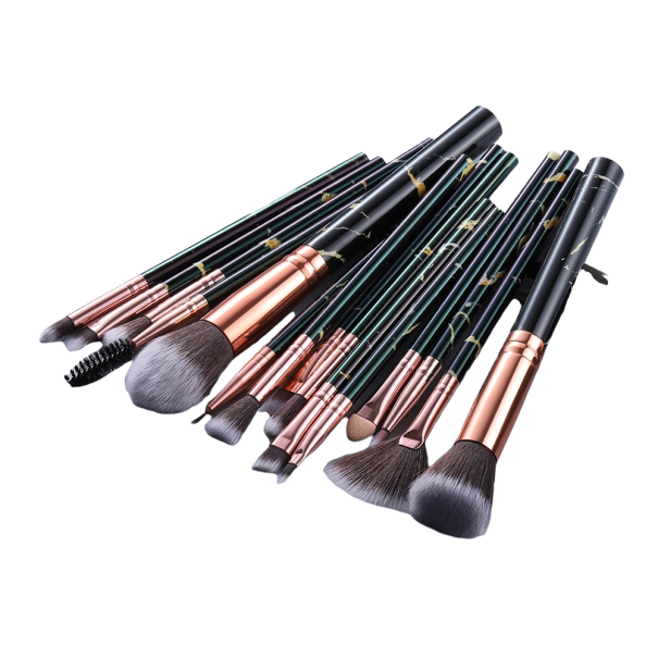 Juego de brochas de maquillaje, 15 piezas negro