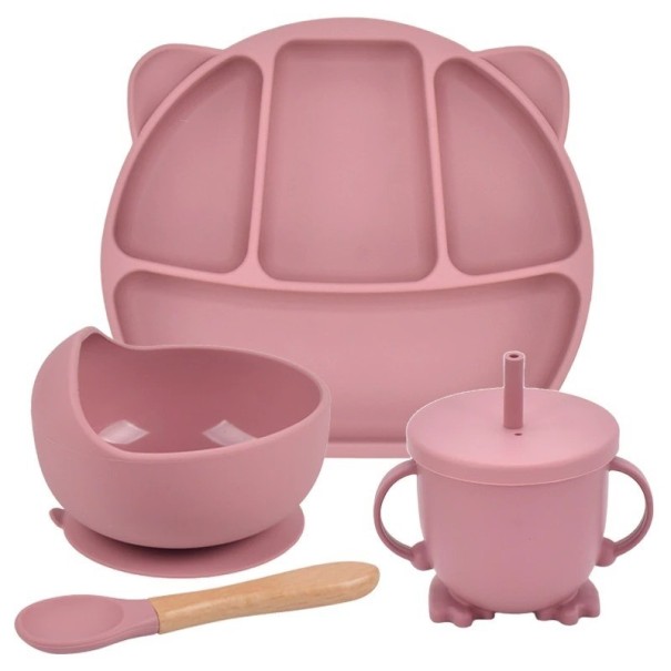 Juego de comedor infantil 4 piezas rosa viejo