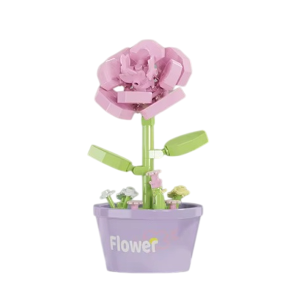Juego de construcción Rosa 4.5 x 4.3 x 8.5 cm 95 piezas Mini micro ladrillos flor decorativa para niñas y niños creación creativa y decoración 1