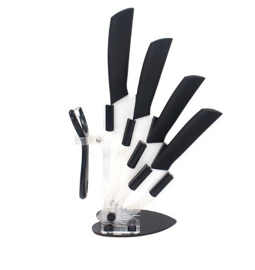 Juego de cuchillos de calidad con soporte negro