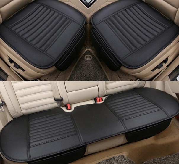 Juego de fundas para coche 3 uds. negro