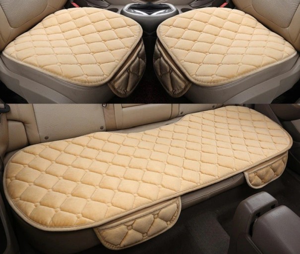 Juego de fundas para coche 3 uds. Z163 crema