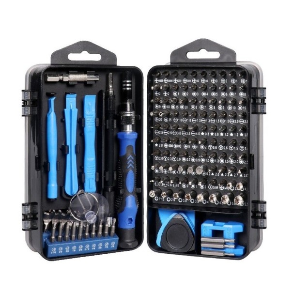 Juego de herramientas para reparación de dispositivos electrónicos de 138 piezas azul Juego de herramientas para reparación de dispositivos electrónicos de 138 piezas azul